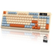 Wireless Keyboard with Smart Display & Knob RGB Backlit, USB-C Rechargeable picture