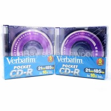 2 x NEW VERBATIM Pocket Mini CD-R Discs 5pk 21 MIN w/ Color Cases, SEALED Lot picture