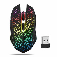 Wireless USB Optical Mice Gaming Mouse 7 Color LED Backlit Rechargeable For PC picture