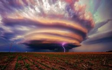 Landscape storm lightning field tornado Custom Gaming Mat Desk picture