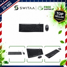 Logitech MK200 Wired Keyboard and Mouse Combo Full Size Media Keys USB picture