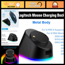 RGB Metal Mouse Charging Dock - Magnetic Wireless Charger for Logitech G Pro, X picture