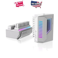 ATX 24-Pin 180 Degree Angle Adapter White ARGB Lighting for PC Cable Management picture