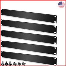Durable Black Rack Panel 1U Set of 5 - Perfect for Server Racks & Enclosures picture