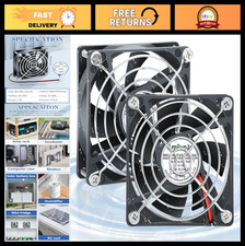 IP67 80mm Dual Ball Bearing DC Cooling Fan - 2pcs for Electronics, AV Cabinet, R picture