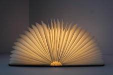 Gingko Design Smart Book Light Large Walnut Wood Rechargeable LED Folding Lamp picture