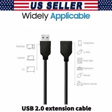 High-Speed USB-USB Extension Cable USB 2.0 Adapter Extender Cord Male/Female LOT picture