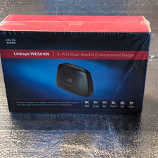 Linksys WES610N Wireless Bridge 4-Port Dual-Band 300 Mbps Black, PBC Setup picture