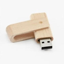 Custom Logo wooden rotation Flash Drives 32GB 64GB 128GB Pen Drive Memory Stick picture
