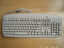 Vintage Logitech Mechanical 867115-0100 Y-SG13 White PS/2 Keyboard Used - Clean picture