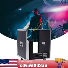 12U Cabinet Rolling Network Rack Audio Studio Video Telecom Equipment Rack Black picture