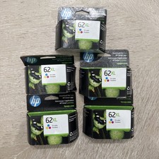 NEW Original HP 62 XL Tri Color Ink Catridge OEM Lot of 5 - Exp 2024 picture