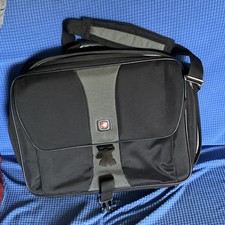 Wenger Padded Solid Black/Gray Laptop Shoulder Messenger Bag picture