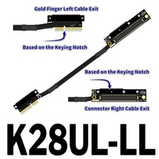 ADT-LINK PCIe 5.0 x4 to x8 Dual Reverse Soft Ribbon Cable 30cm for SSD/HDD/NIC picture