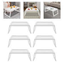 6 Pack Bed Tray Tables Breakfast Trays Serving Tray Bed Laptap Desk White picture