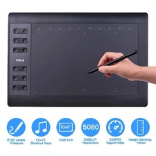 Tablike Graphics Drawing Tablet 10x6in 8192 Levels 12 Express Keys Windows Mac picture