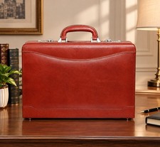 Tayib Genuine Leather Briefcase Laptop Compartment Expandable Features... picture