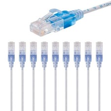 10x 25FT CAT6A RJ45 Ethernet LAN Network Patch Cable Copper 10G Slim 30AWG White picture