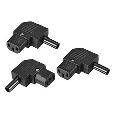 3 Pack AC110-250V 10A Female IEC320 C13 Socket Adapter Connector Right Angle picture