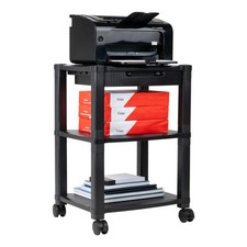 Mind Reader Compact Rolling Printer Cart Stand 2-3 Tier Black Home Office picture