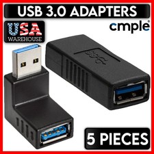 5 PCS USB Adapter USB 3.0 Right Angle 90 Degree Adapters Coupler Gender Changer picture