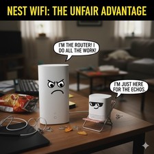 Google Nest Wifi AC2200 Mesh System - 2 Pack (1 Router + 1 Point) - Snow White picture