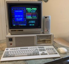 vintage 80s 1986 Tandy 3000 286 PC computer CM-1 CGA color monitor Super Res 400 picture