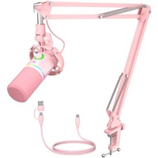 MAONO XLR/USB Dynamic Microphone Kit, RGB Gaming Mic with Software, Pink  picture