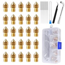 Comgrow 25PCS MK8 Ender 3 V2 Nozzles 0.4MM, 3D Printer Brass Hotend Nozzles | wi picture
