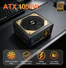 ATX 1000W Full Modular Power Supply with RGB Fan 80+ Bronze Dual CPU, Active PFC picture
