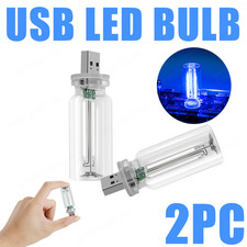 2x USB Glass Bottle Atmosphere Night Light &Touch Switch Dimmable LED Blue Bulbs picture