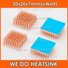 20x20x7mm Pure Copper Pin Fins Square Heatsink Radiator Cooler For Electronic IC picture