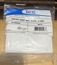 ICC IC108SB4WH Elite 4-Port Surface Mount Box White Modular Voice Data picture