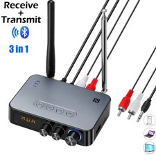 3in1 Bluetooth 5.1 Transmitter Receiver Wireless NFC to RCA Stereo Audio Adapter picture