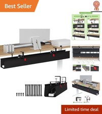 High Capacity 48-Inch No Drill Under Desk Cable Organizer for a Sleek Workspace picture