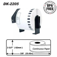 50x Compatible With Brother Labels DK-2205 Continuous Label 2 3/7