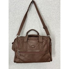 Avenues America Brown Faux Leather Briefcase Messenger Bag Laptop Shoulder picture