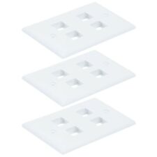 3 Pcs Single Gang 4 Port Hole Keystone Wall Plate Faceplate Home Theater White picture