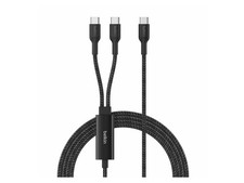 Belkin BoostCharge Pro Braided USB-C to Dual USB-C Cable 140W - Black - 5ft/1.5m picture