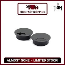 2pcs Black Plastic Desk Cable Grommet 2 inch Hole Cover Office PC Wire Organizer picture