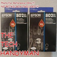 2-PACK EPSON GENUINE 802XL BLACK INK (NO RETAIL BOX) WORKFORCE PRO WF-4730 picture
