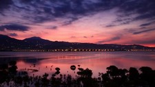 Landscape mountains taiwan water clouds silhouette Custom Gaming Mat Desk picture