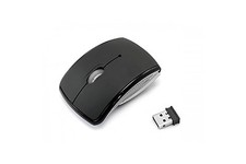 Silent Click Quiet Folding Optical Wireless Arc Mouse Portable Compact BLACK picture