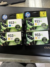 Lot Of 4 New HP 933XL 1 Cyan And 3 Yellow Ink Cartridge Expired 2021-22 picture