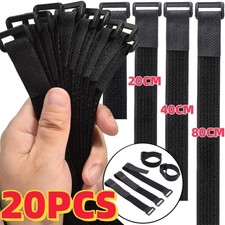 20 Pack Reusable Cable Ties Straps Fastening Wire Cord Keeper Organizer Buckle picture