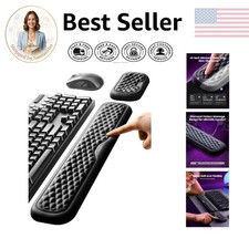 Stylish Black Memory Foam Keyboard Wrist Rest - Ergonomic Support for Comfort picture