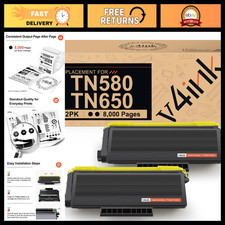 Compatible TN580 TN650 Toner Cartridge 2-Pack for Brother Printers, High Yield picture