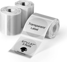 3Rolls Round Transparent Thermal Printer Label 40*40mm  for Phomemo M200/M220 picture