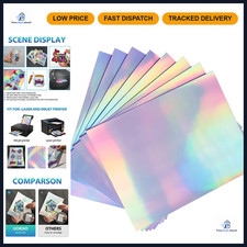 50 Sheets Holographic Sticker Paper for Inkjet & Laser Printers - 8.5x11
