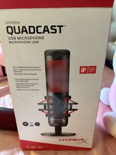 HyperX QuadCast USB Microphone Black/Red w/ Shock Mount, Desk Boom Arm, Cable picture